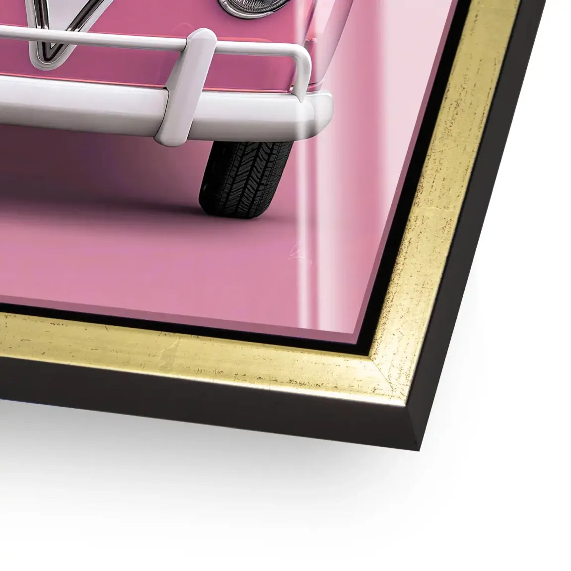 Pink VW Bulli Acrylglasbild