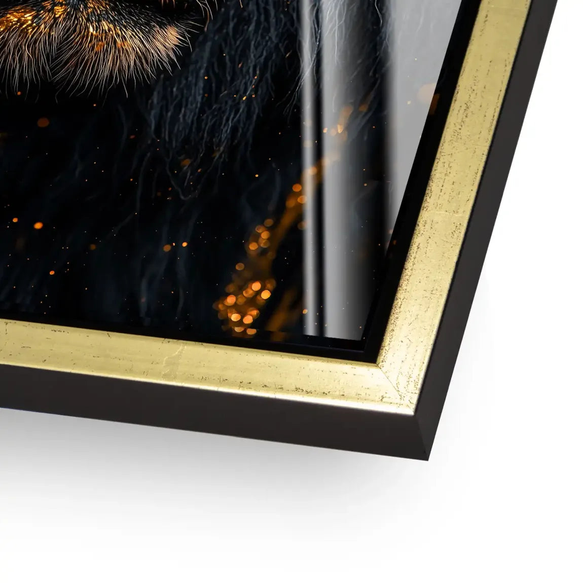 Black Lion in Gold Acrylglasbild INGALERIE