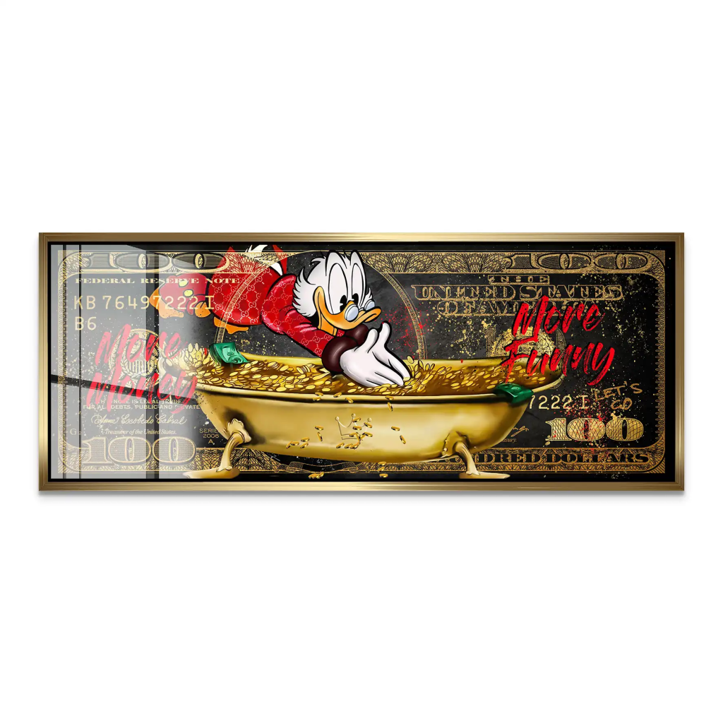 Dagobert Dollar More Money Pop Art Acrylglas Bild INGALERIE