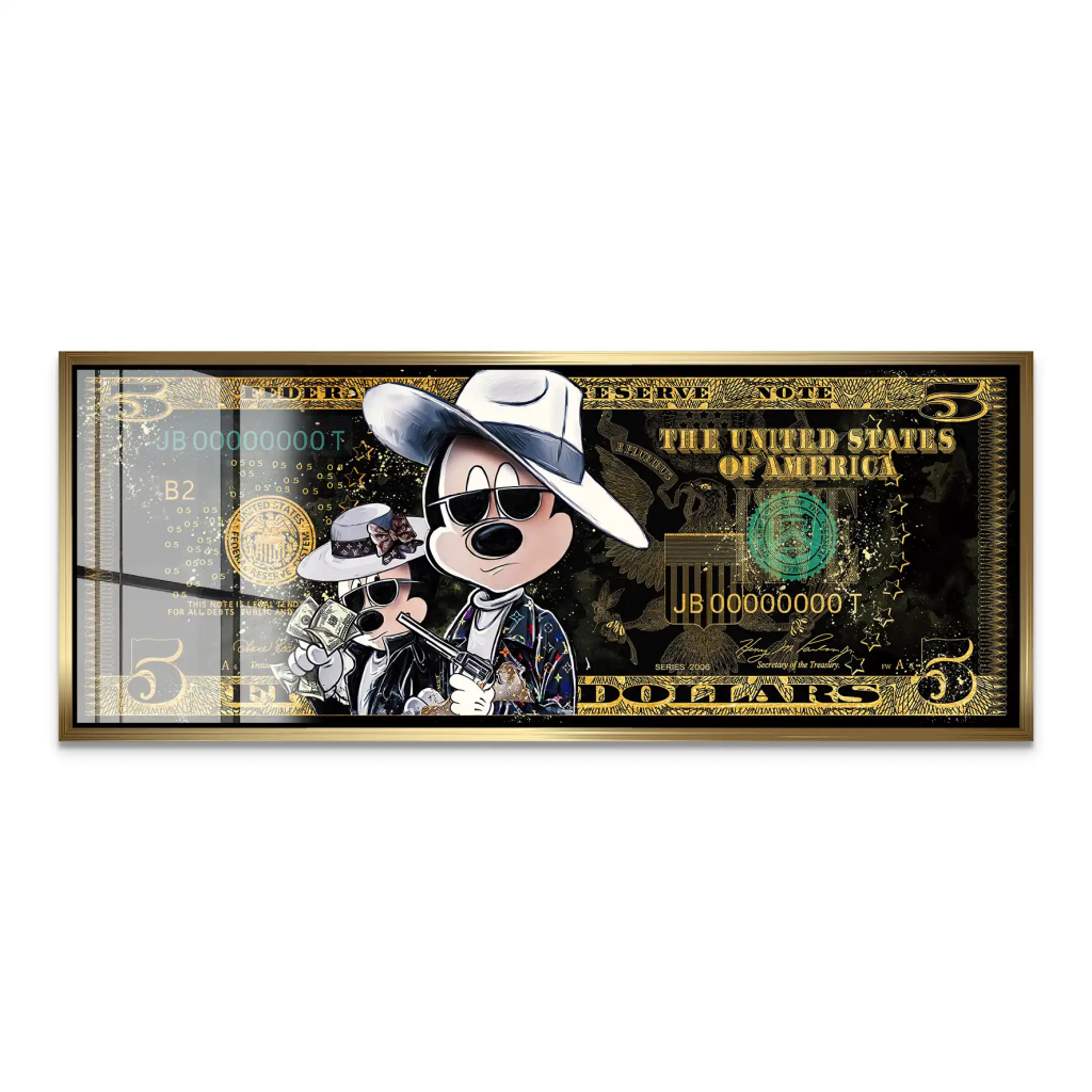 Micky und Minnie Dollar Modern Pop Art Acrylglas Bild INGALERIE