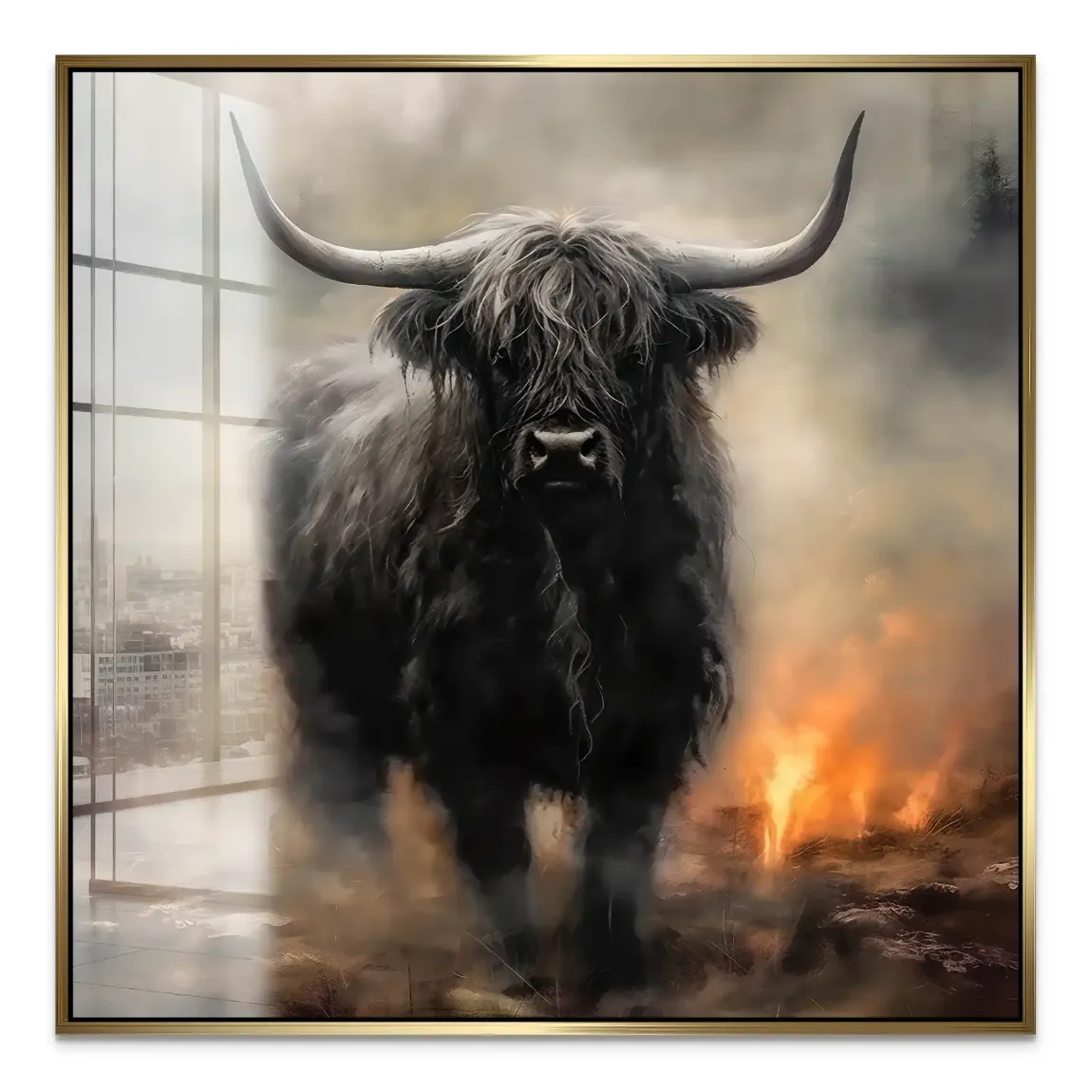 Highland Rind Acrylglasbild