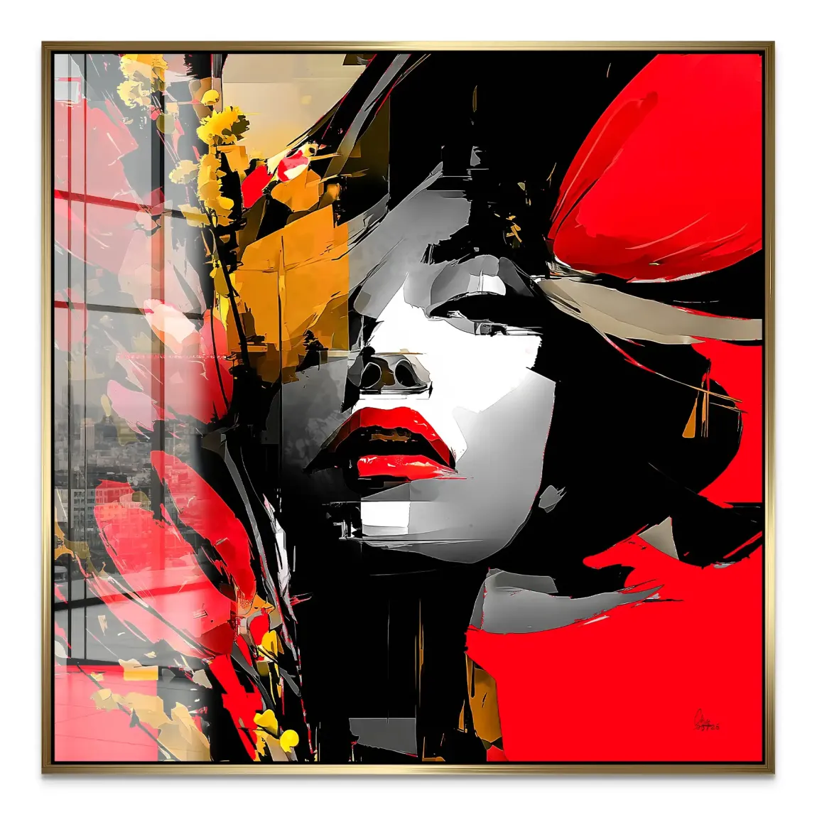 Rouge Abstrakt Acrylglasbild