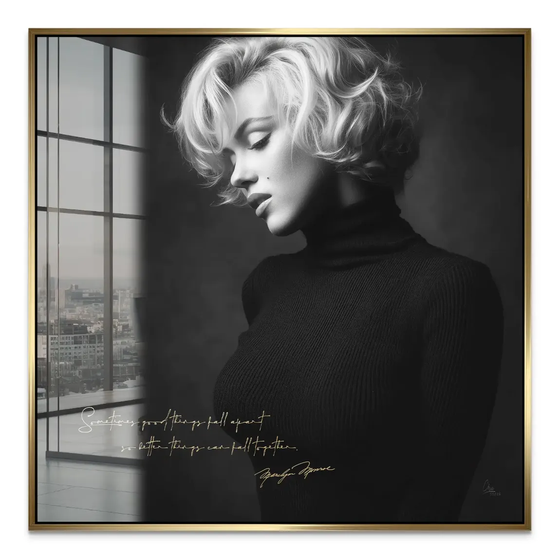 Marilyn Monroe Zitat Acrylglasbild