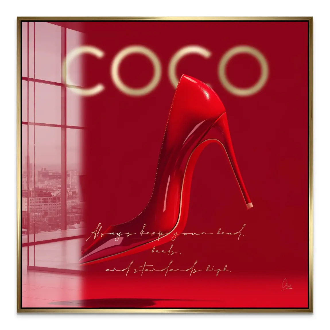 Red Coco Heels Acrylglas Bild