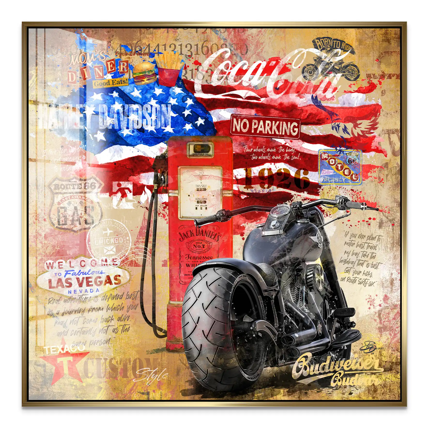 Harley USA Pop Art Acrylglas Bild INGALERIE