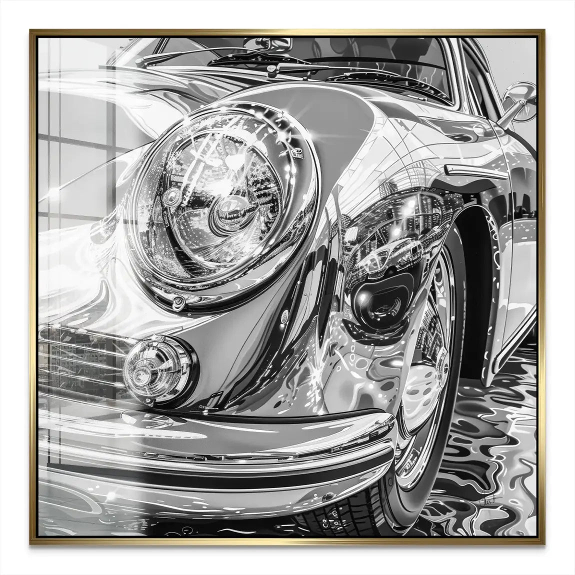 Porsche 356 Abstrakt Nr.3 Acrylglas Bild INGALERIE