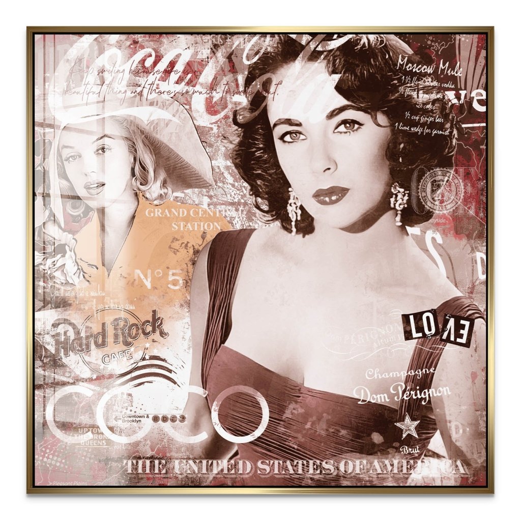 Marilyn & Liz Pop Art Retro Style Acrylglas Bild INGALERIE