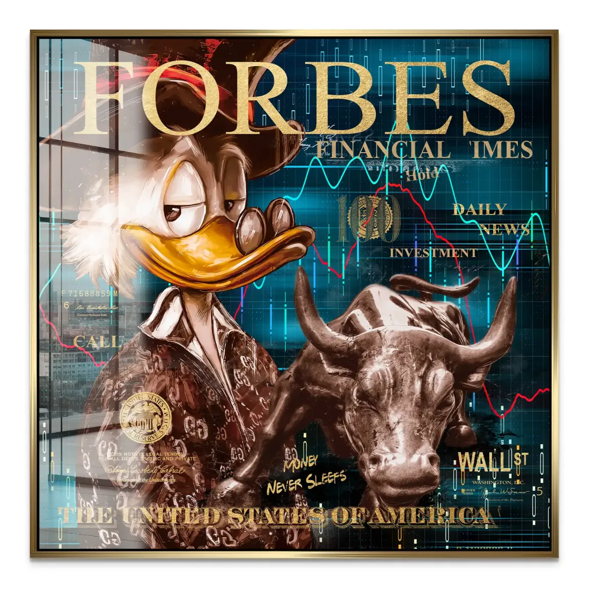 Dagobert Duck Wallstreet Acrylglas Bild