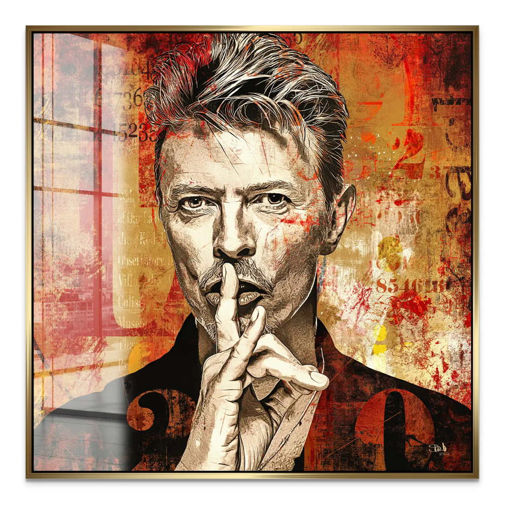 David Bowie Abstrakt Red Style Acrylglas Bild INGALERIE