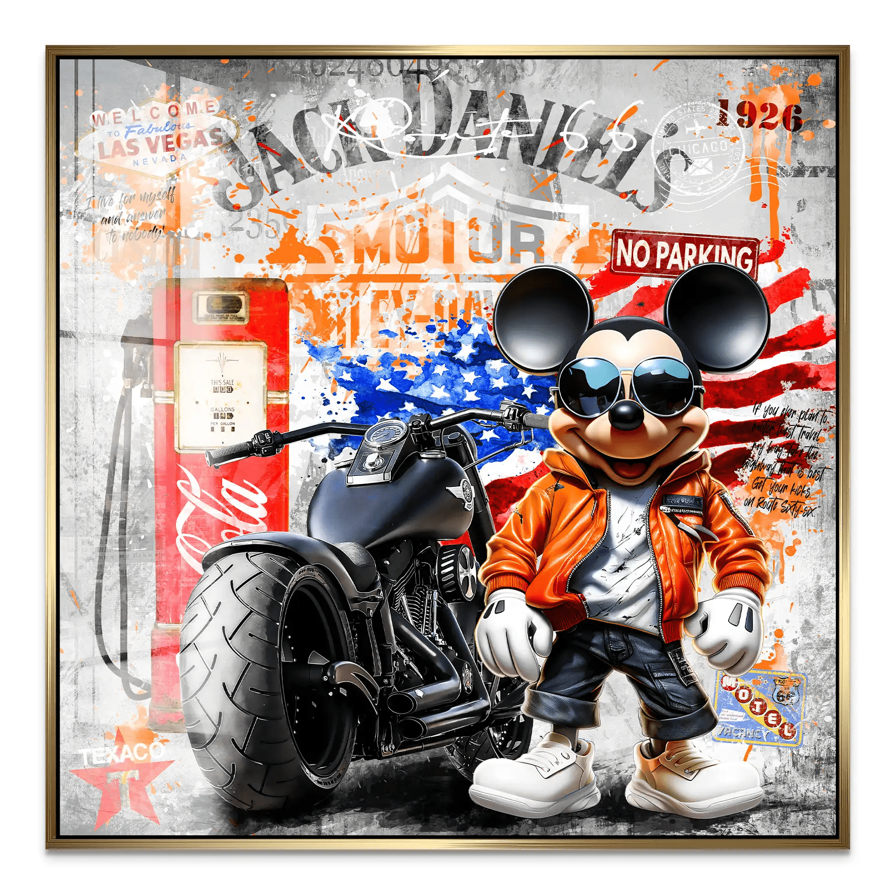 Harley Micky Maus Pop Art Acrylglas Bild INGALERIE