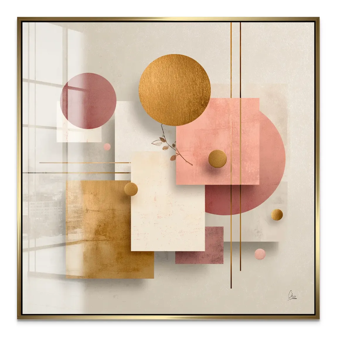 Golden Geometry Acrylglas Bild