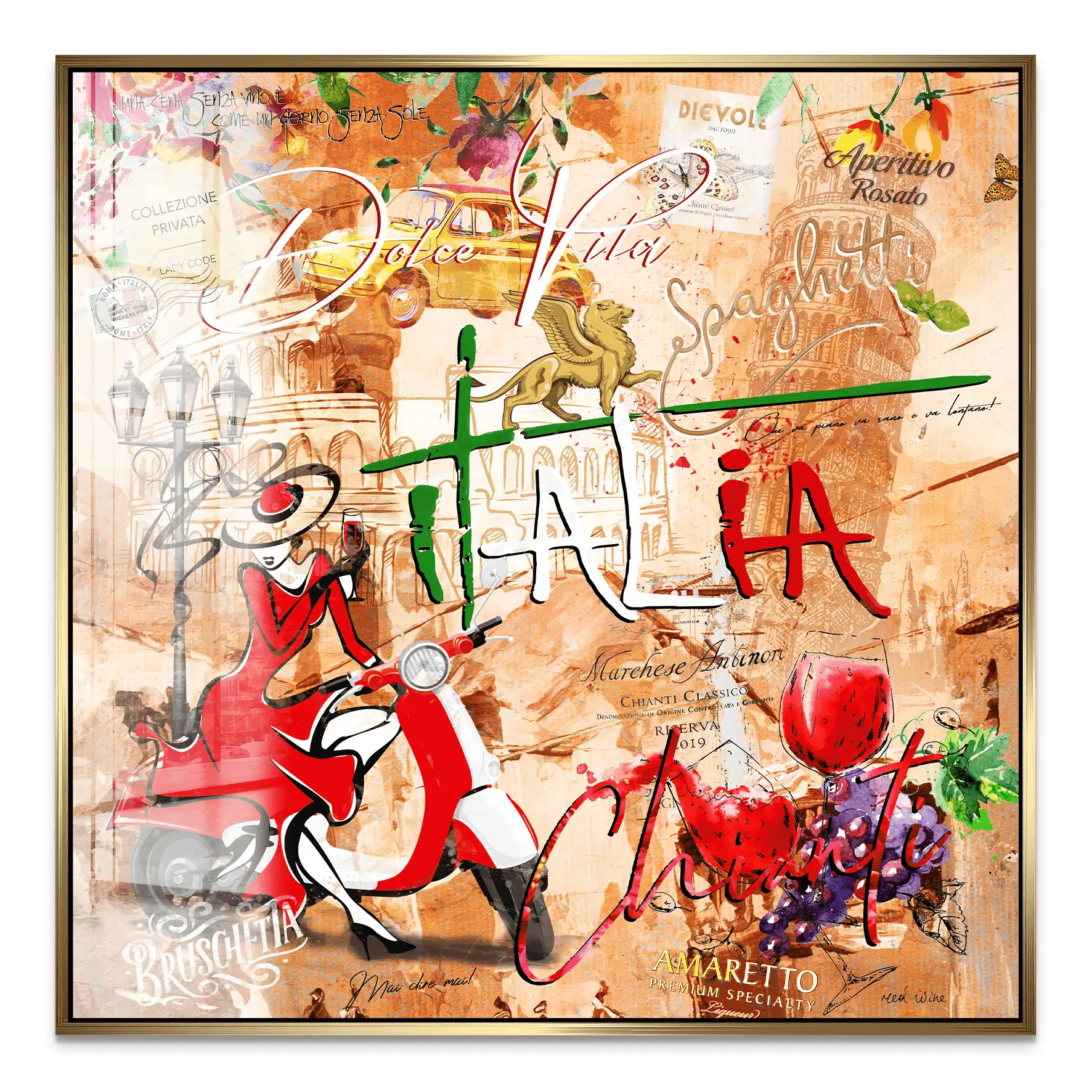 Italien Dolce Vita Nr.2 Pop Art Acrylglas Bild INGALERIE