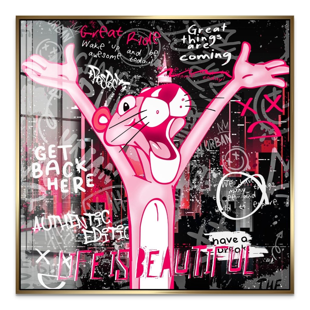 Pink Panther Pop Art Acrylglas Bild INGALERIE