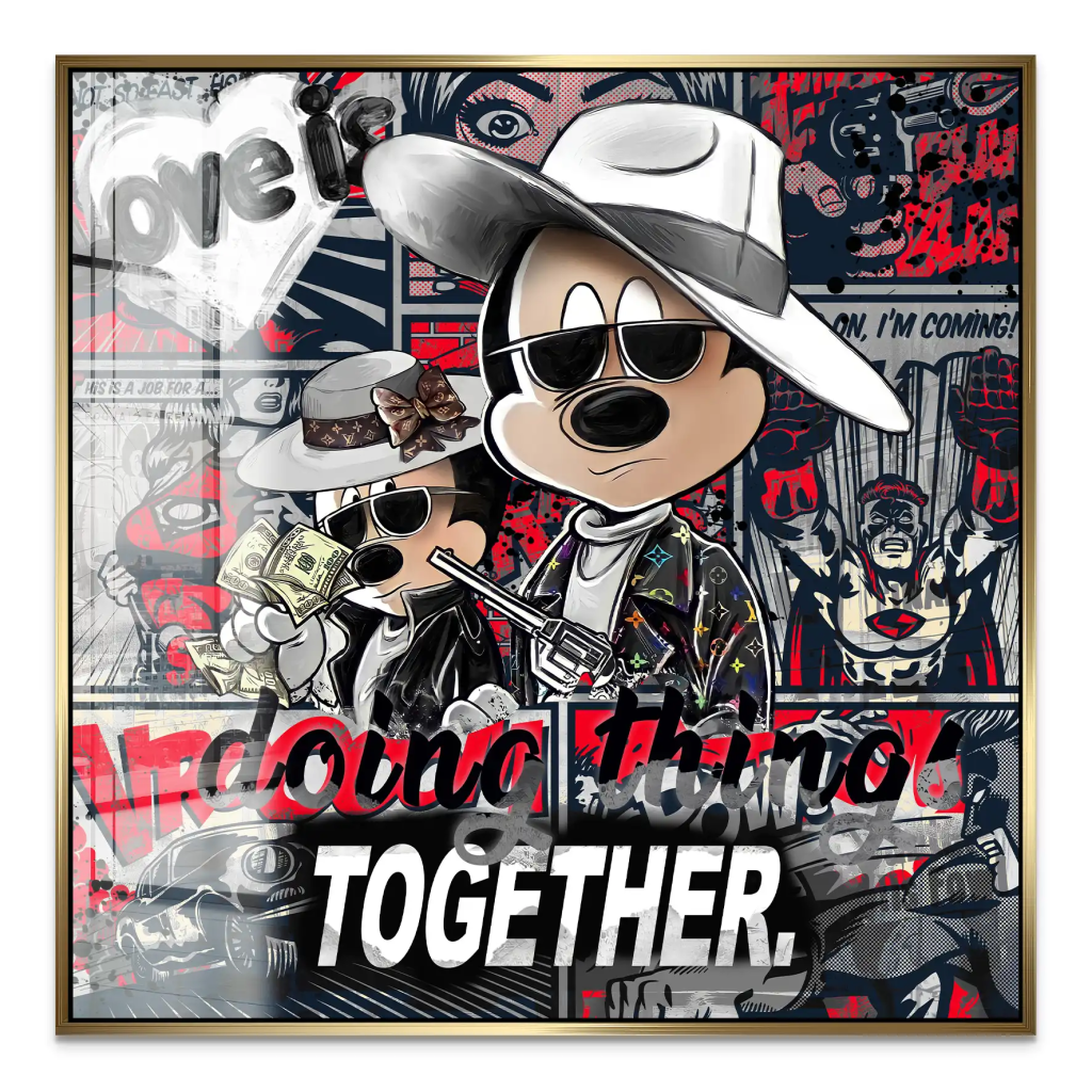 Micky & Minnie Gangster Style Acrylglas Bild INGALERIE