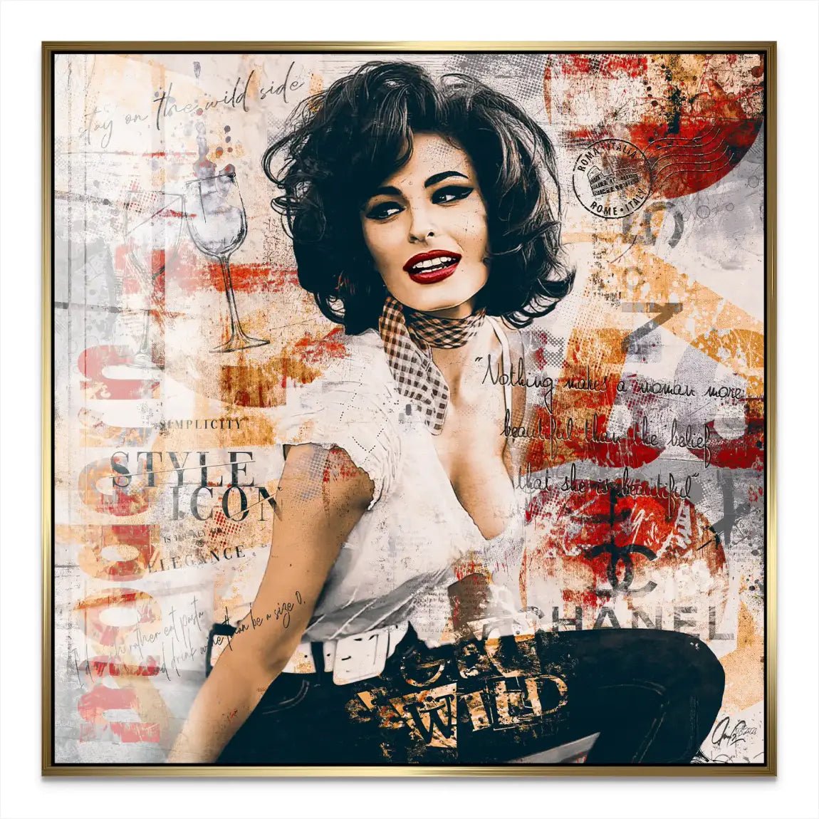 Sophia Loren Street Art Nr.2 Acrylglas Bild INGALERIE