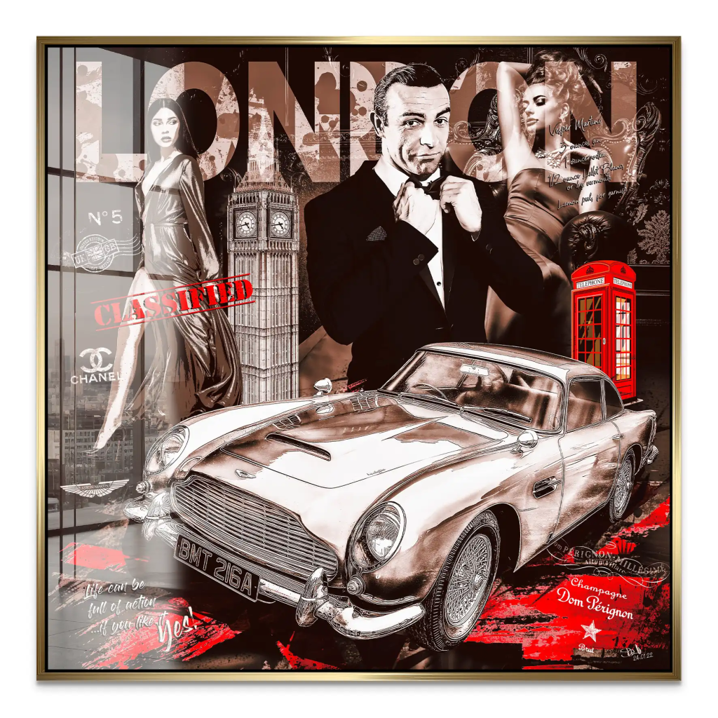 James Bond Vintage Connery Style Acrylglas Bild INGALERIE