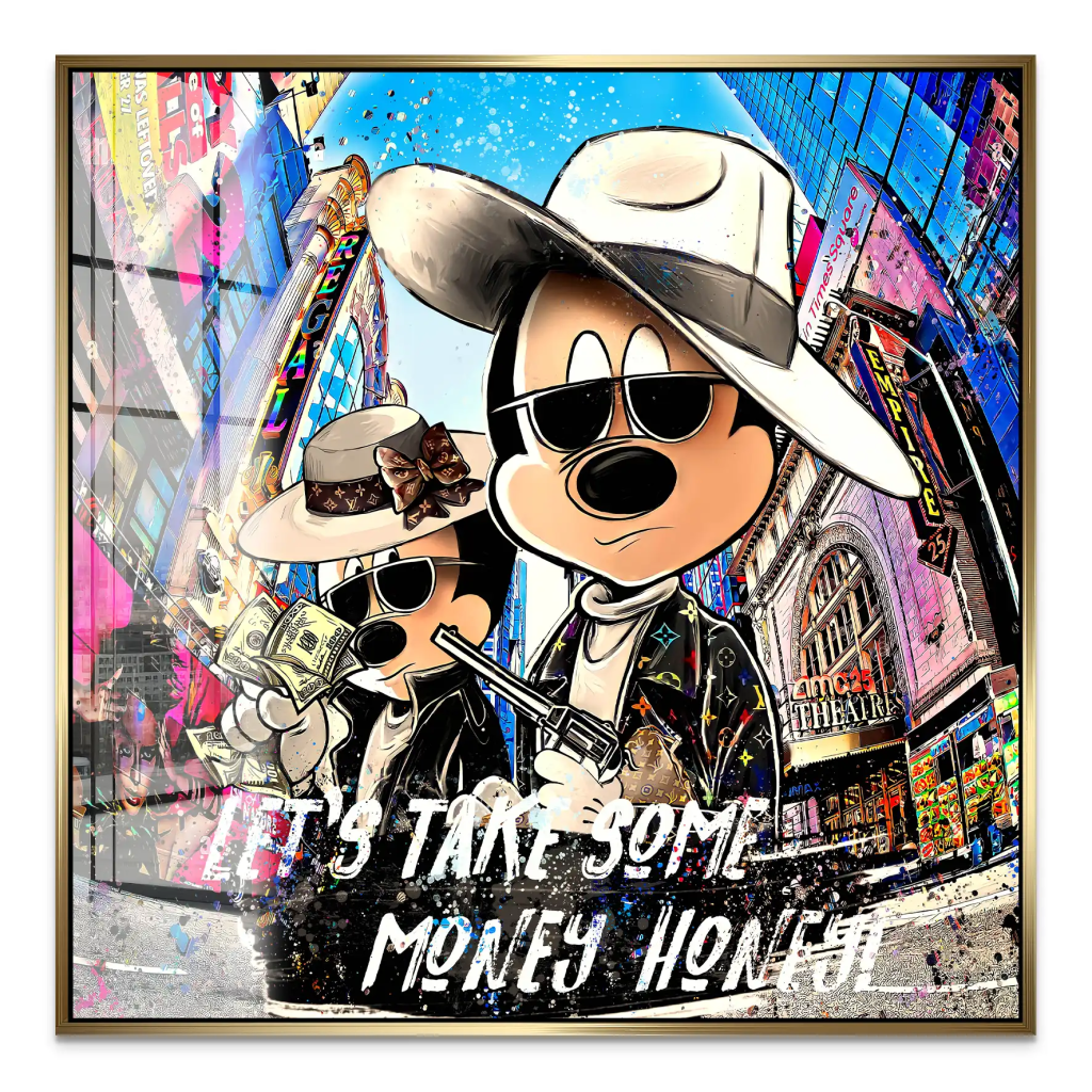 Micky & Minnie Gangster Goes Shopping Acrylglas Bild INGALERIE