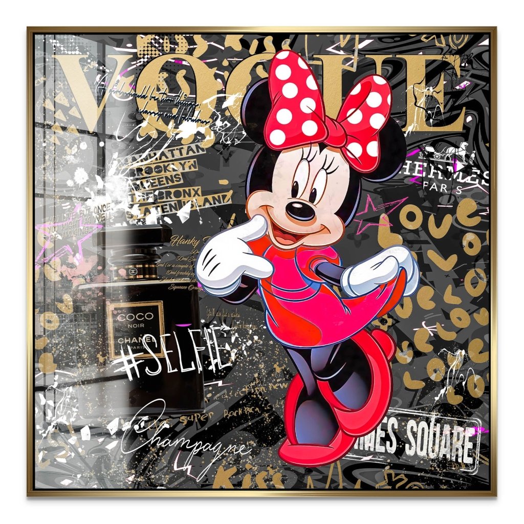 Minnie Vogue Gold Pop Art Acrylglas Bild INGALERIE