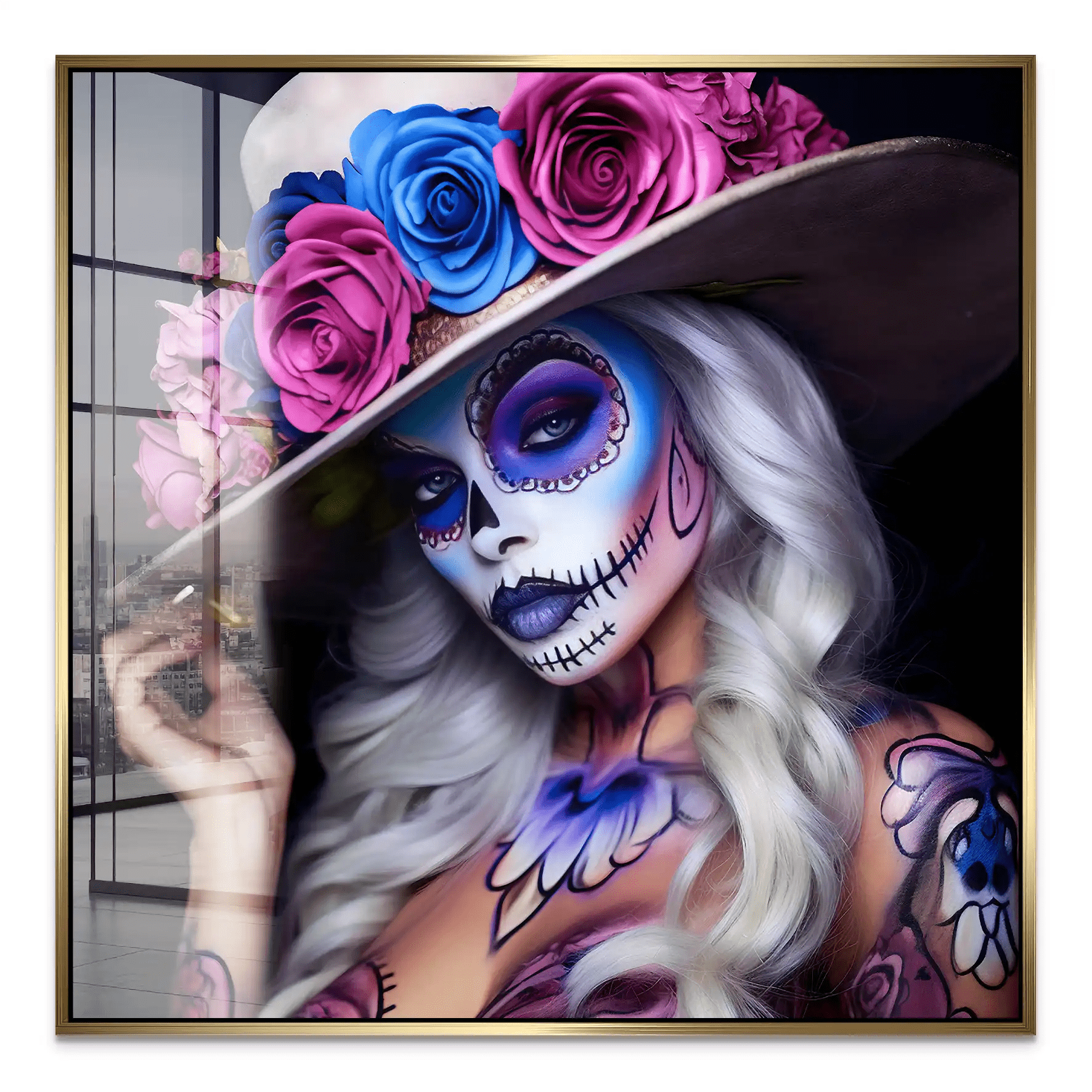 La Catrina Color Style Acrylglas Bild INGALERIE