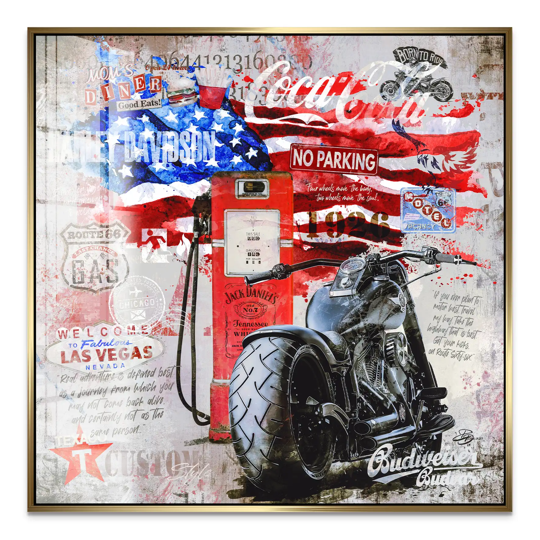 Harley USA Pop Art Nr.3 Acrylglas Bild INGALERIE