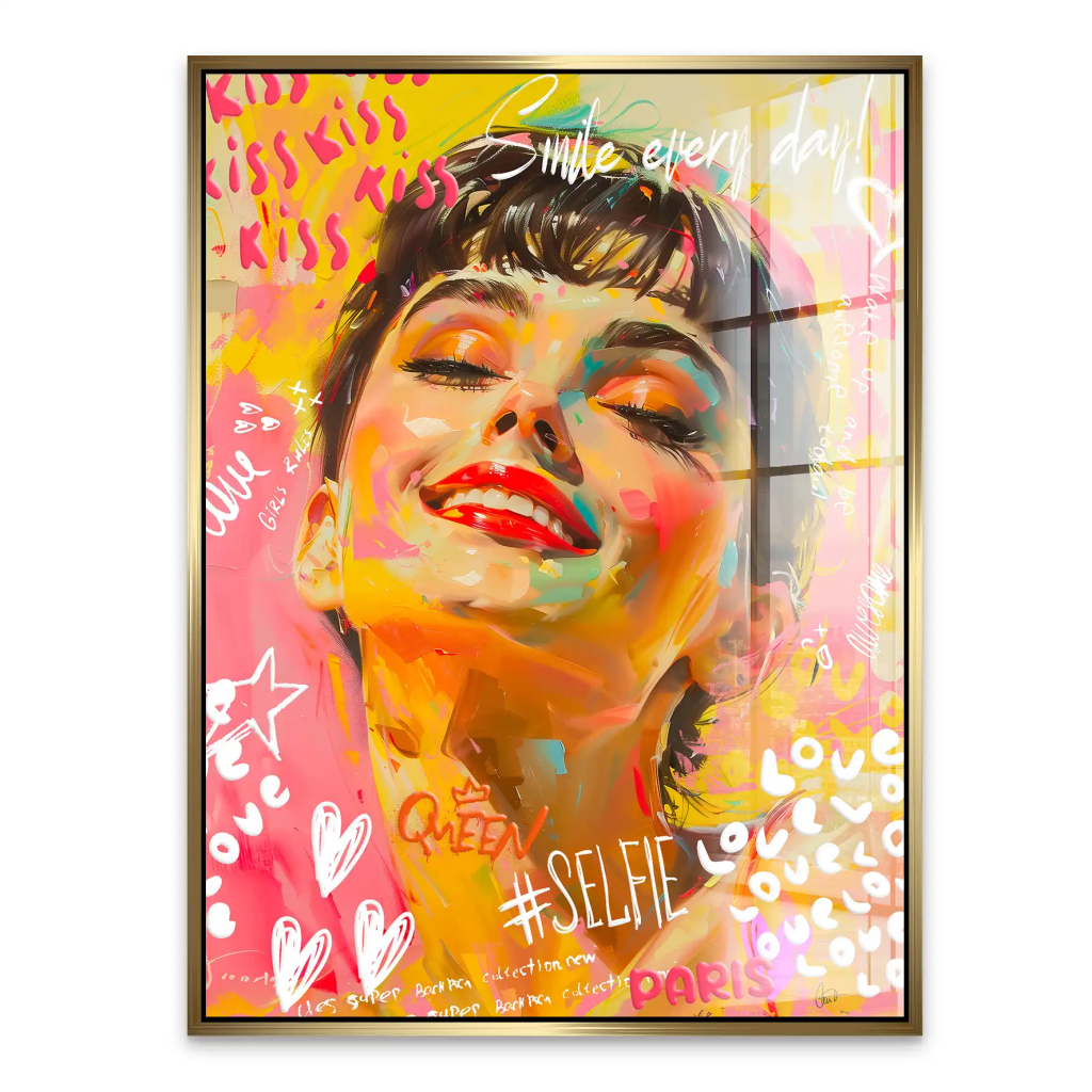 Audrey Graffiti Street Art Acrylglas Bild INGALERIE