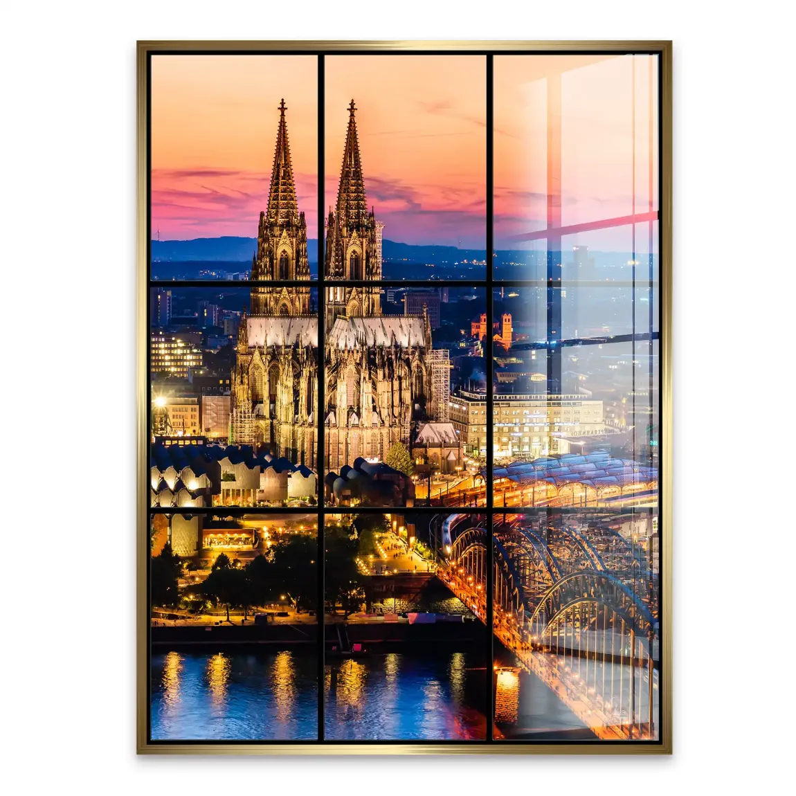 Köln City Lights Acrylglasbild