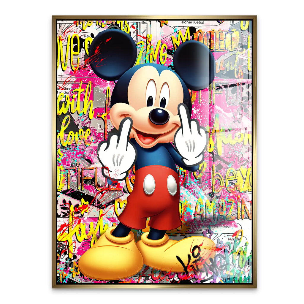 Micky Mittelfinger Street Art Acrylglas Bild INGALERIE