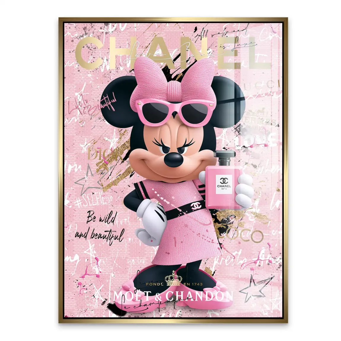 Minnie Maus Rosé Coco Acrylglasbild