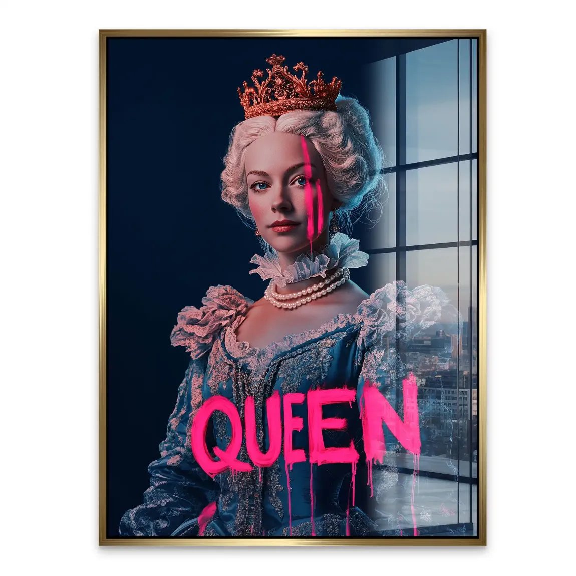Queen Neon Art Acrylglasbild