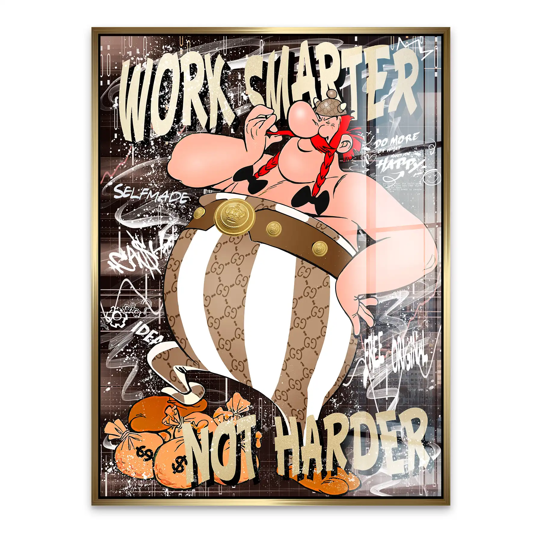 Obelix Work Smarter Retro Acrylglas Bild INGALERIE