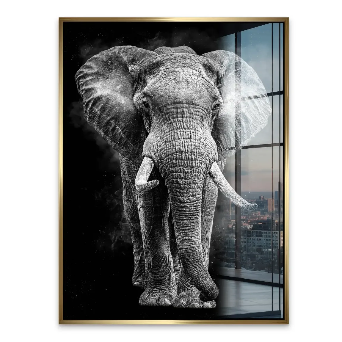 Elefant Noir Acrylglasbild