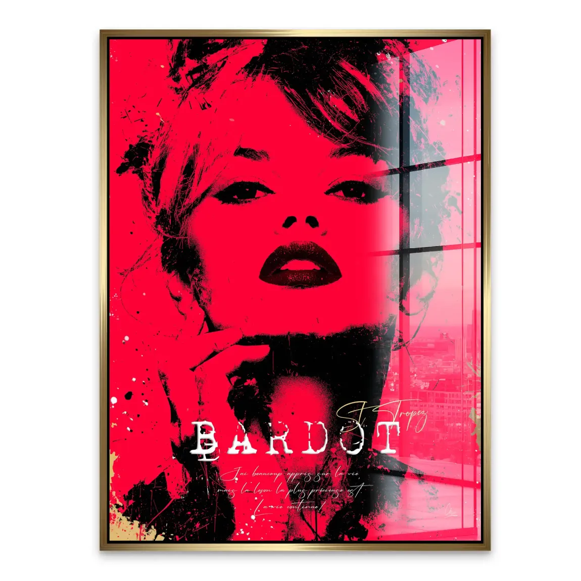 Brigitte Bardot Red Art Acrylglasbild