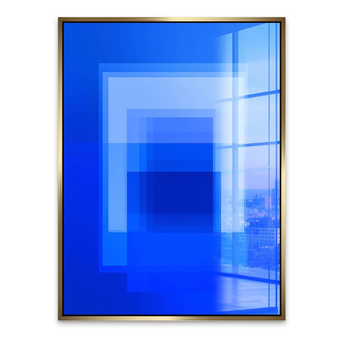 Kobaltblaue Geometrie Acrylglasbild