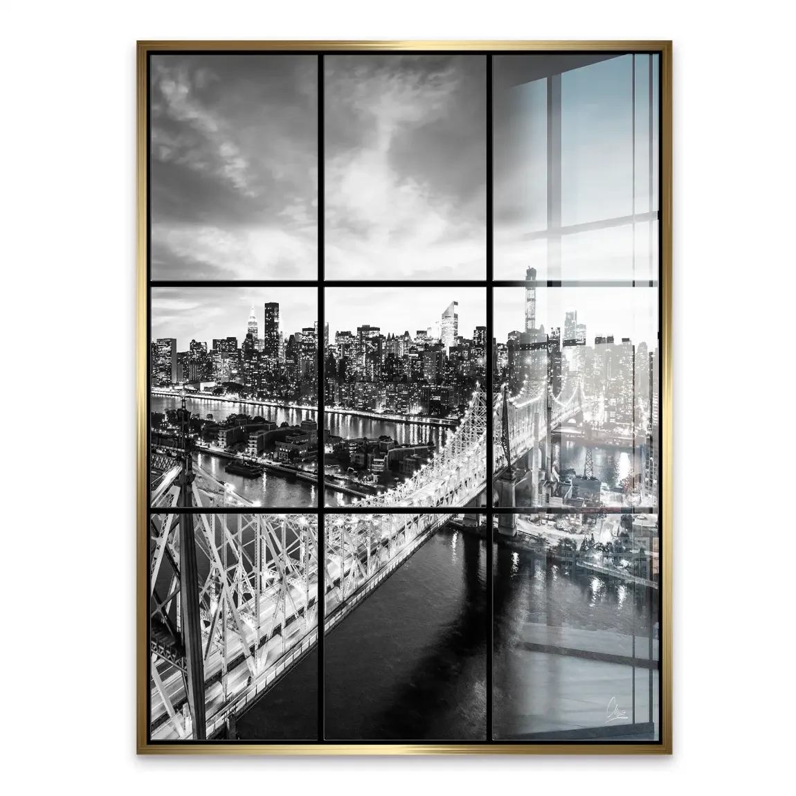 Bridge Lights New York Acrylglasbild