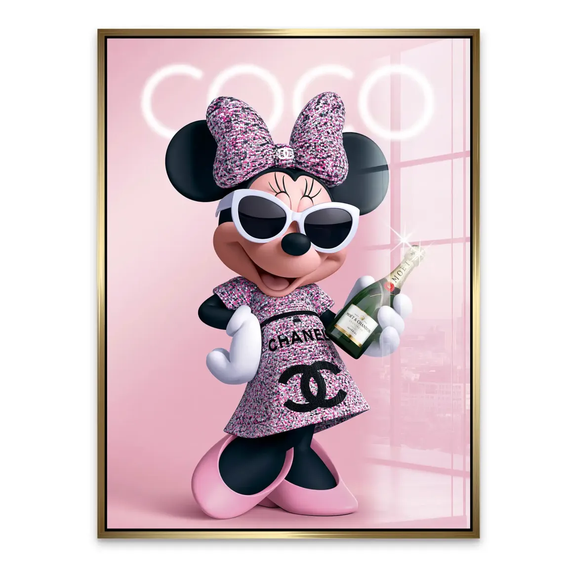 Minnie Maus Moet Acrylglasbild