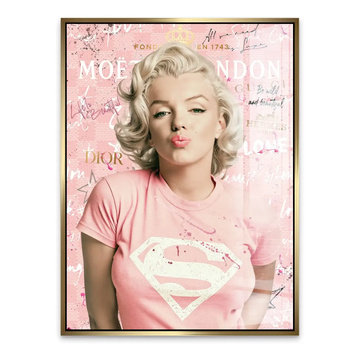 Marilyn Monroe Superman Acrylglasbild
