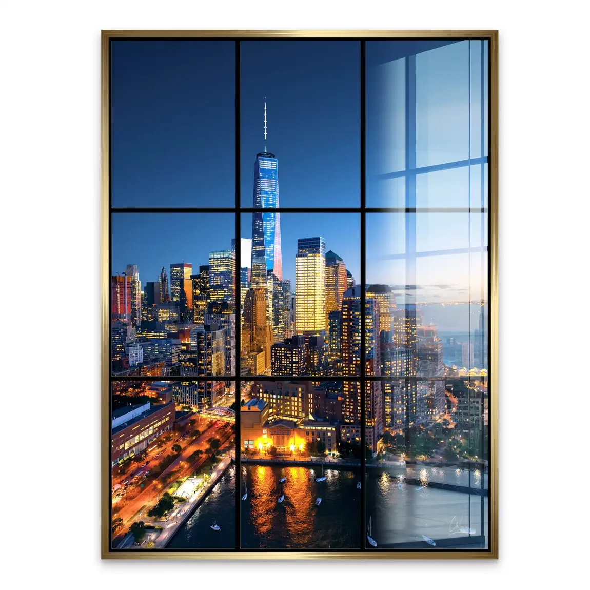 Skyline Lights New York Acrylglasbild