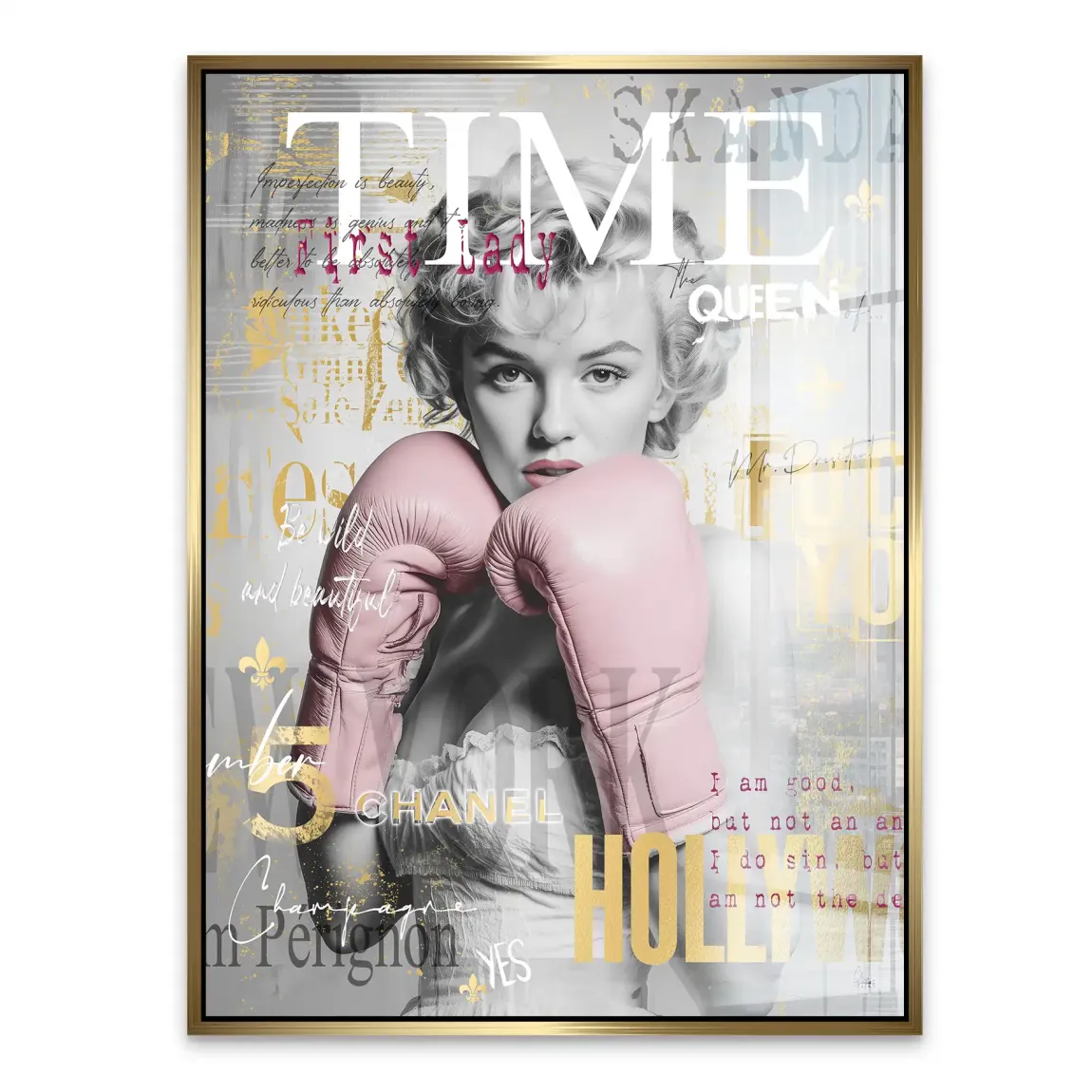 Marilyn Monroe Champ Pop Art Acrylglasbild