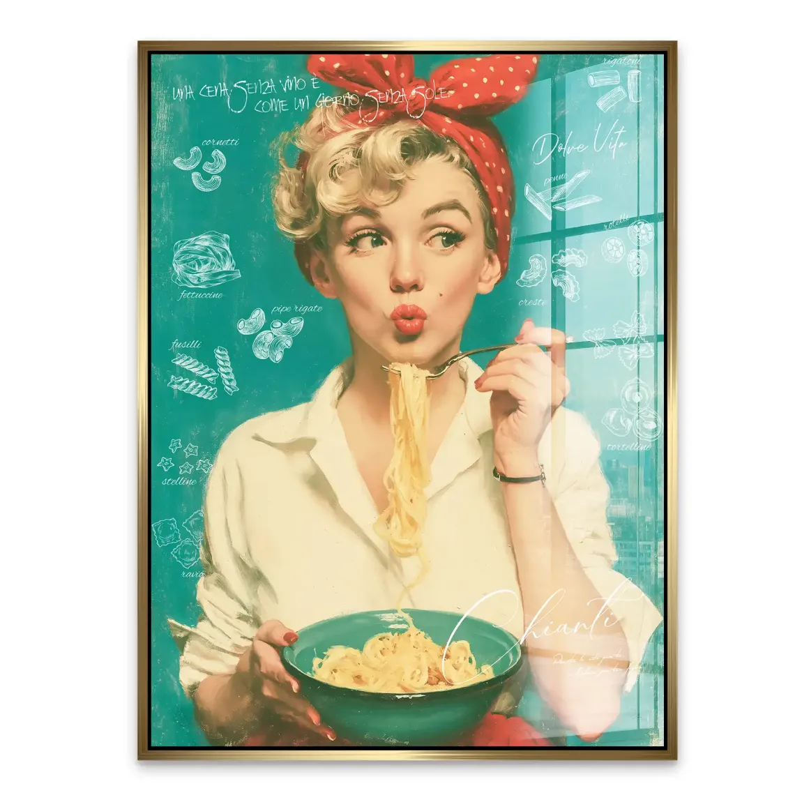 Marilyn Monroe Pasta Acrylglasbild