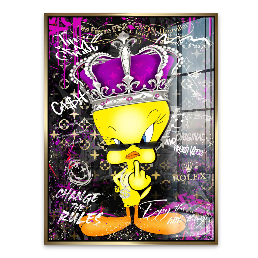 Pop Art Tweety Change the Rules Acrylglas Bild INGALERIE