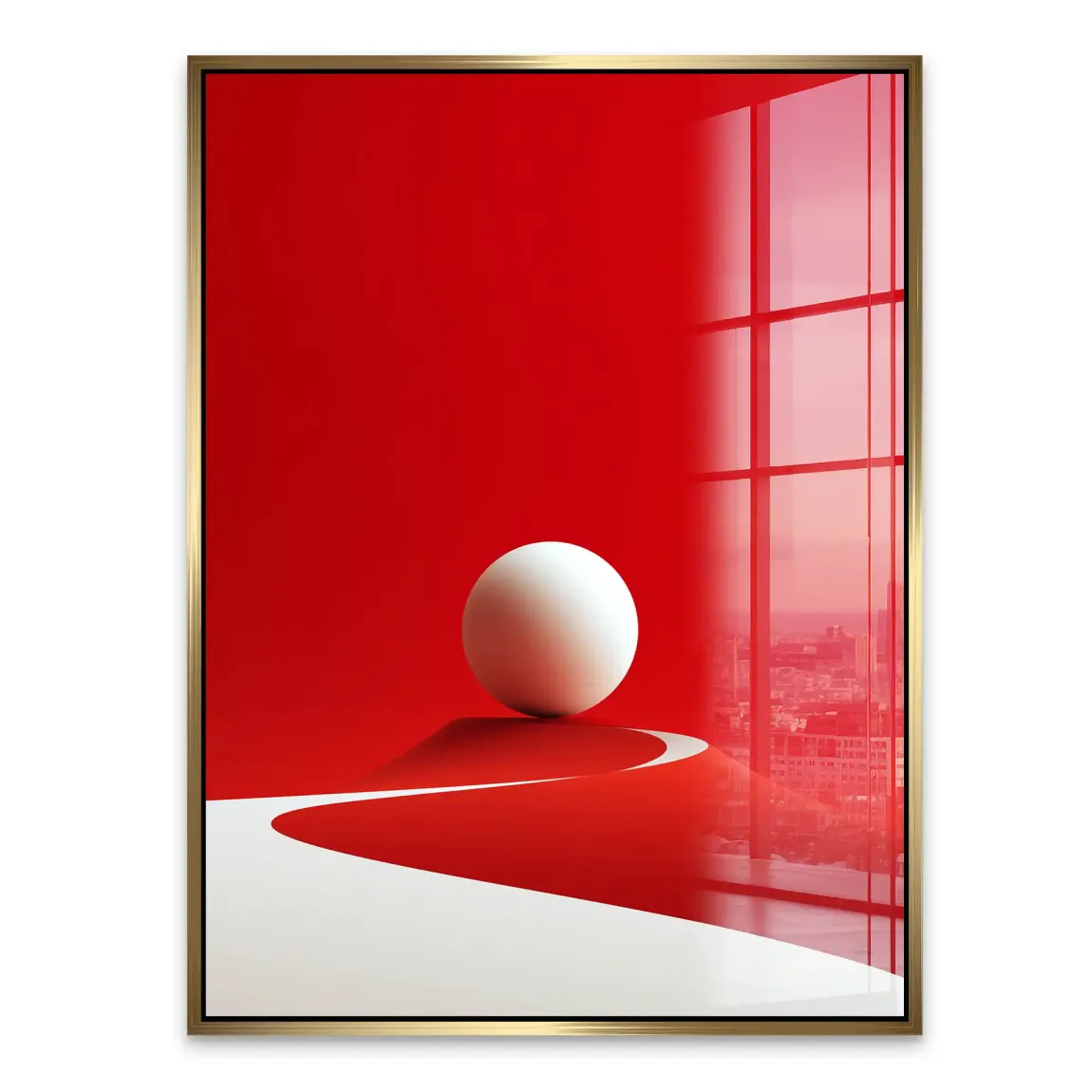 Rote Sphäre Acrylglasbild