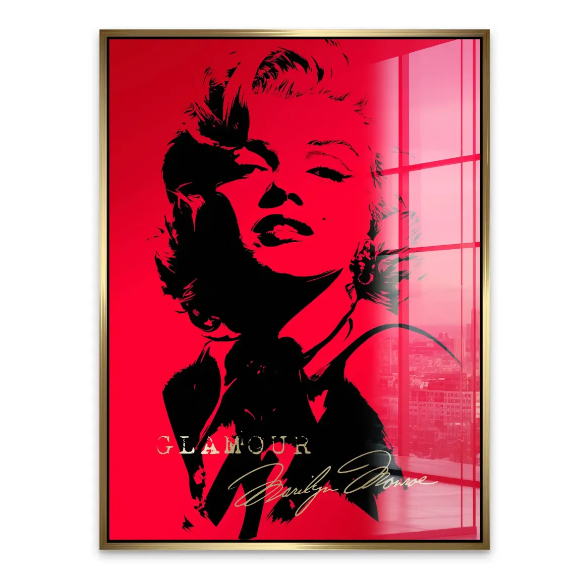 Marilyn Red Glamour Acrylglasbild