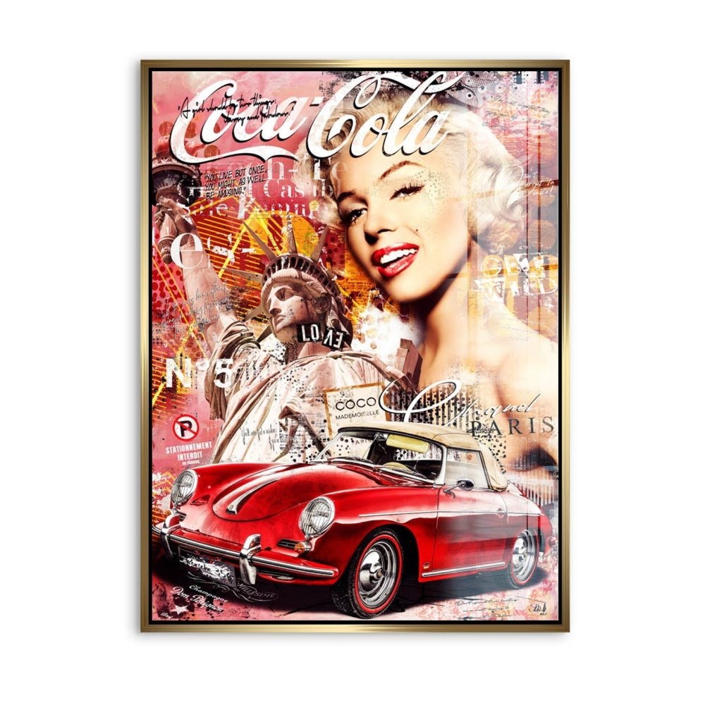 Marilyn Monroe Speedster Pop Art Acrylglas Bild INGALERIE