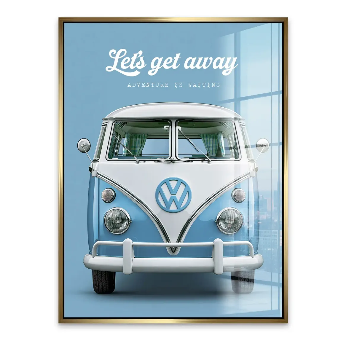 Blue VW Bulli Acrylglasbild