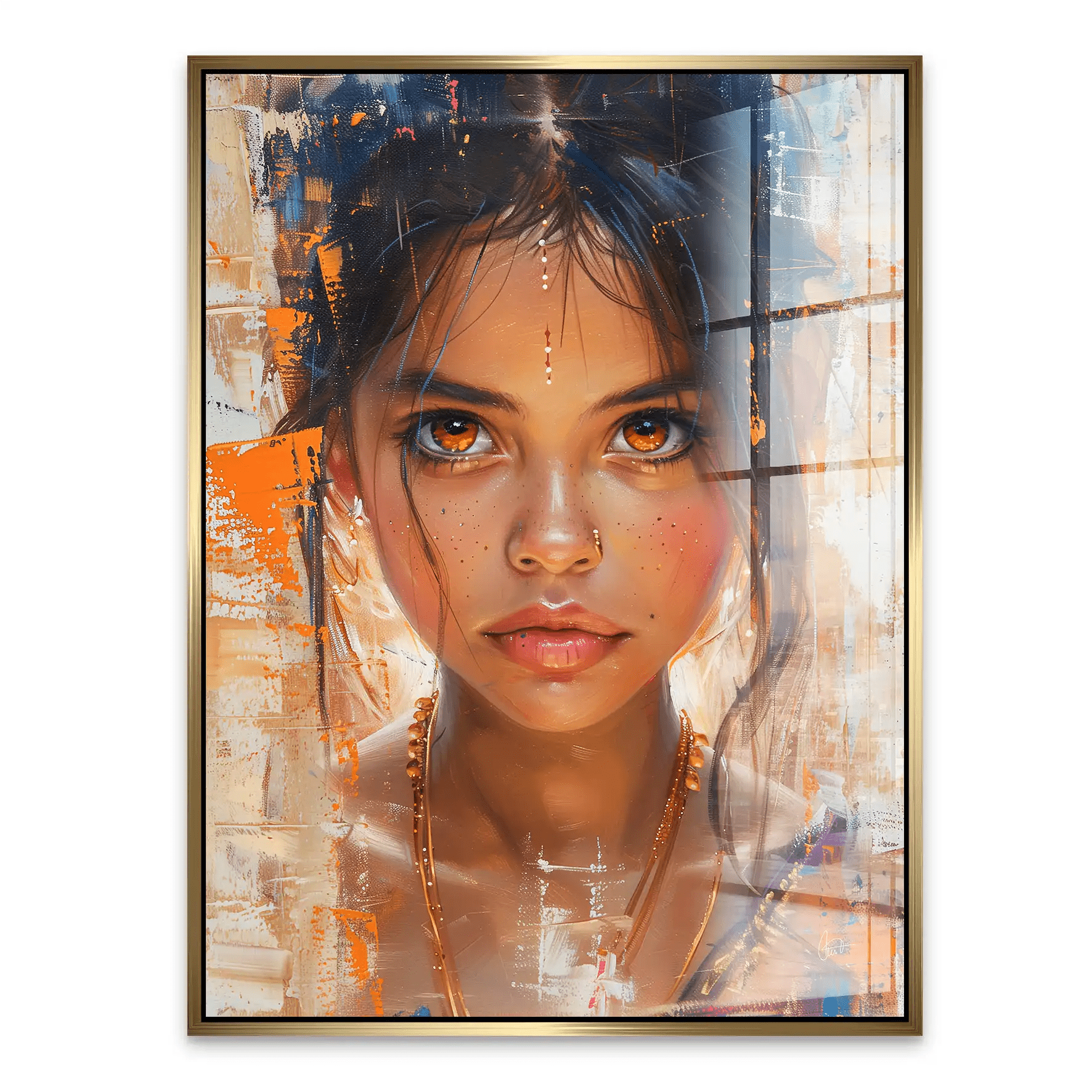 Indian Girl Abstrakt Acrylglas Bild INGALERIE