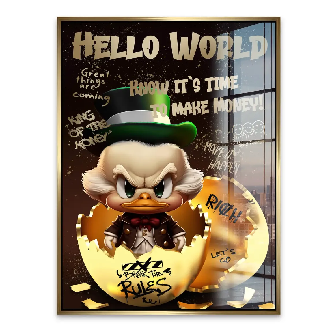 Money Master Dagobert Duck Acrylglasbild