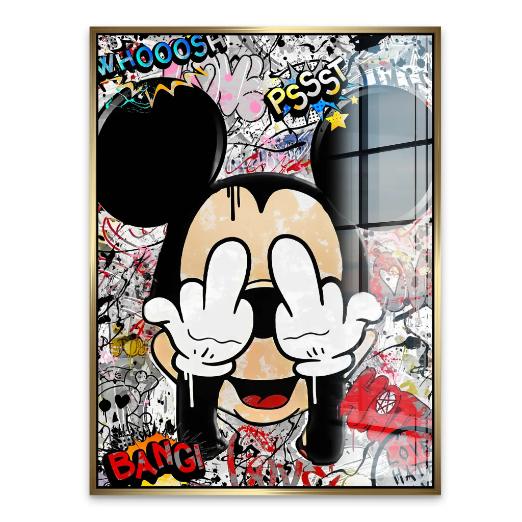 Micky Graffiti Street Art Acrylglas Bild INGALERIE