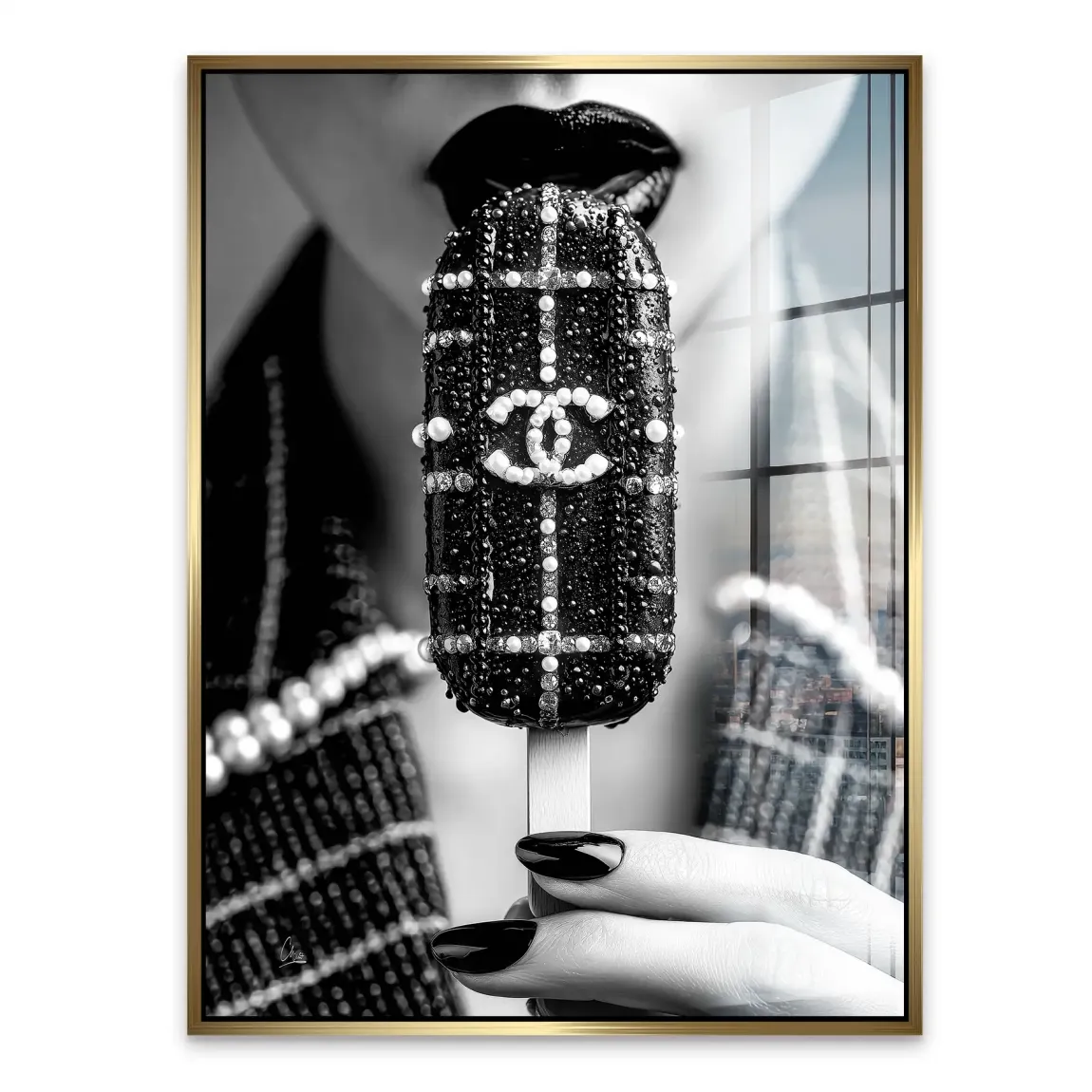 Noir Ice Couture Chanel Acrylglasbild