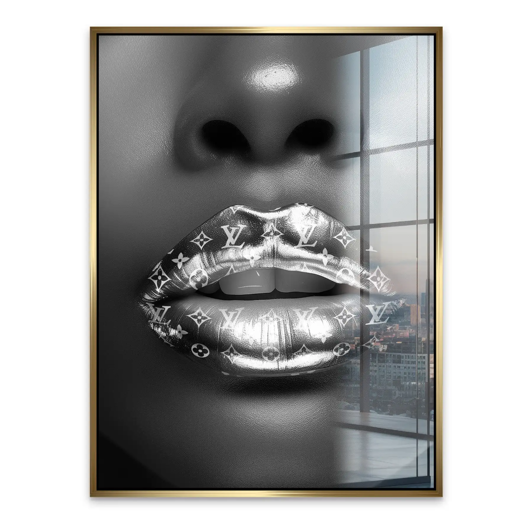 Vuitton Silver Lips Acrylglas Bild INGALERIE