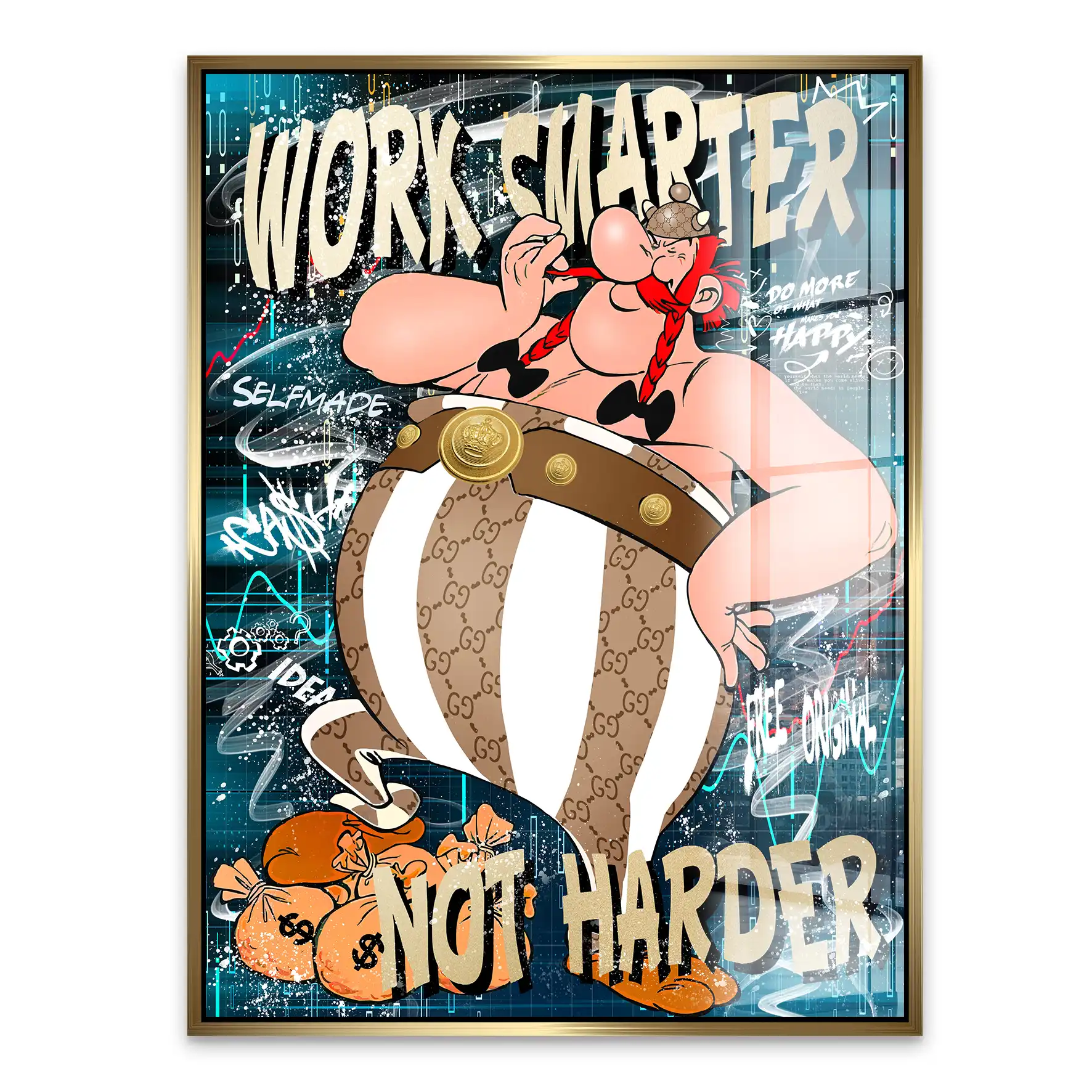 Obelix Work Smarter Acrylglas Bild INGALERIE